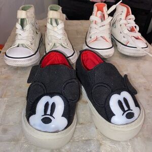 Baby Shoe Bundle Size 4 – 2 Converse + Mickey Mouse – Cute Reborn Doll Shoes